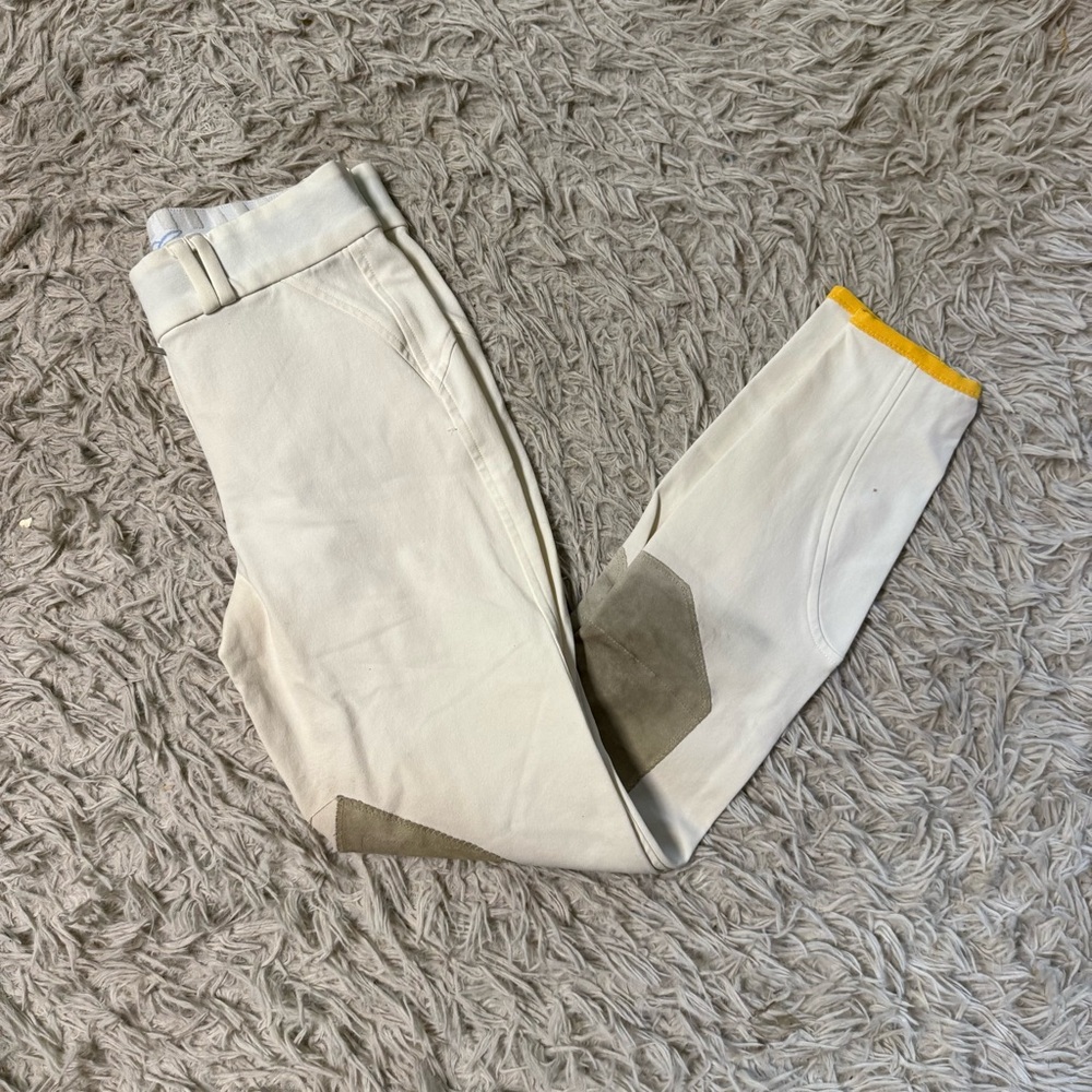 Women’s Size 24 White Callidae Knee Patch Horseback Riding Breeches